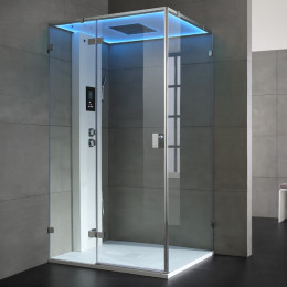 Dampfdusche F15 120x90cm links weiss