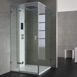 Dampfdusche F15 100x100cm links weiss