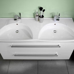 K3 120 Doppelwaschbecken weiss