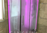 rechte 150x90cm Dampfdusche mit indirekter LED-Beleuchtung
