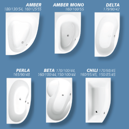 Asymmetrische Eck-Badewannen