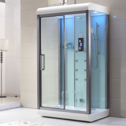 Dampfdusche DZ1003F12 weiss 120x90cm gerade vor Wand