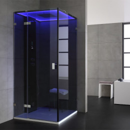 Dampfdusche F15 90x90cm links schwarz